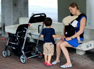Baby travel products, Ergo and double stroller