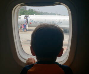 Child in airplane